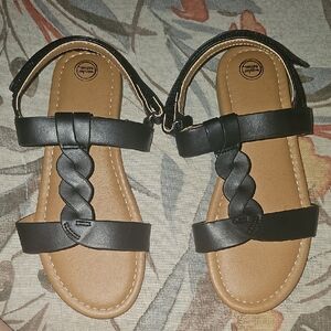 Wonder Nation Black Braided‎ Kids Sandals